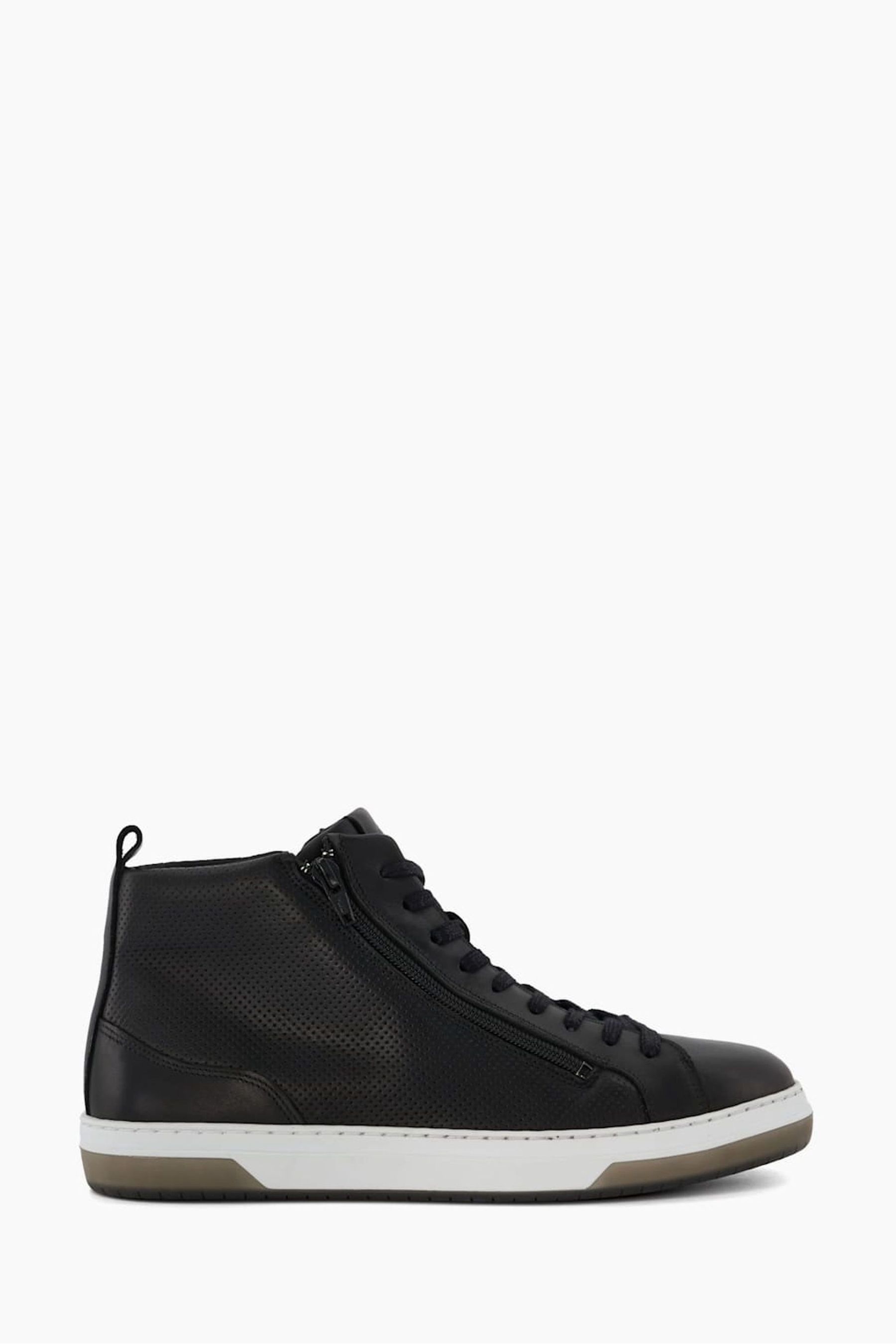 Buy Dune London Black Suiter Zip Detail Hi Top Trainers from Next Luxembourg