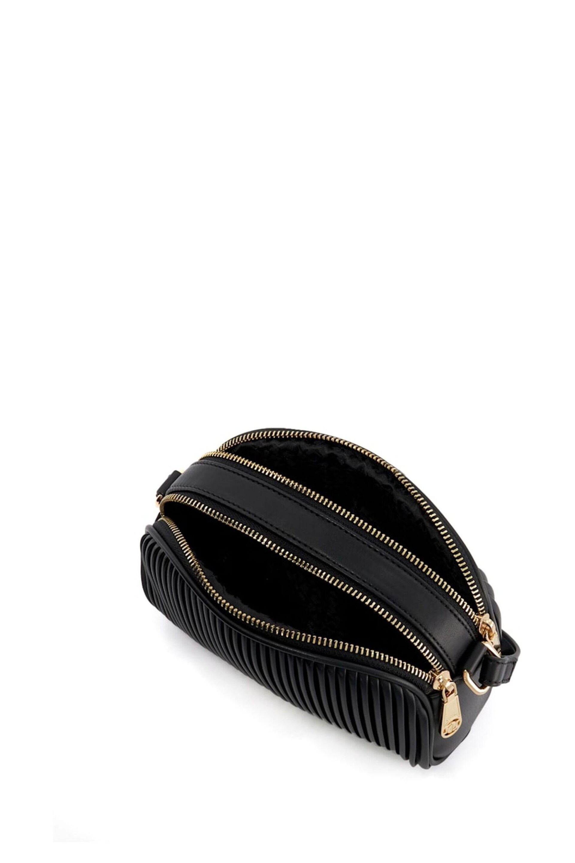 Dune London Black Detail Pleat Cross-Body Mini Bag - Image 5 of 6