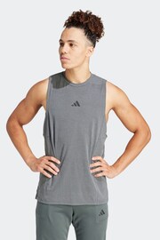 adidas Dark Grey Designed for Training Workout Tank Top - Image 1 of 7