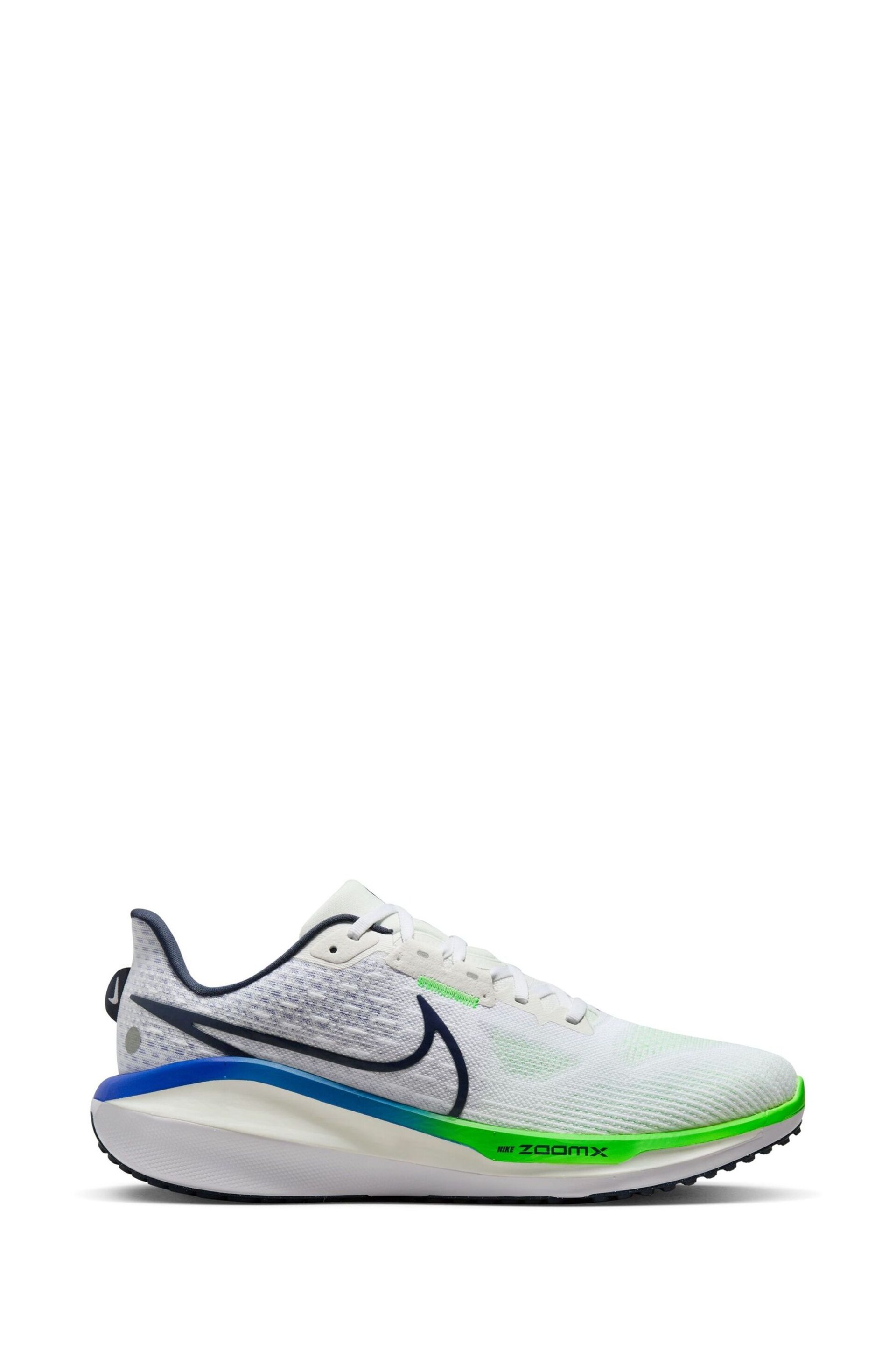 Nike White/Green Vomero 17 Road Running Trainers - Image 1 of 10