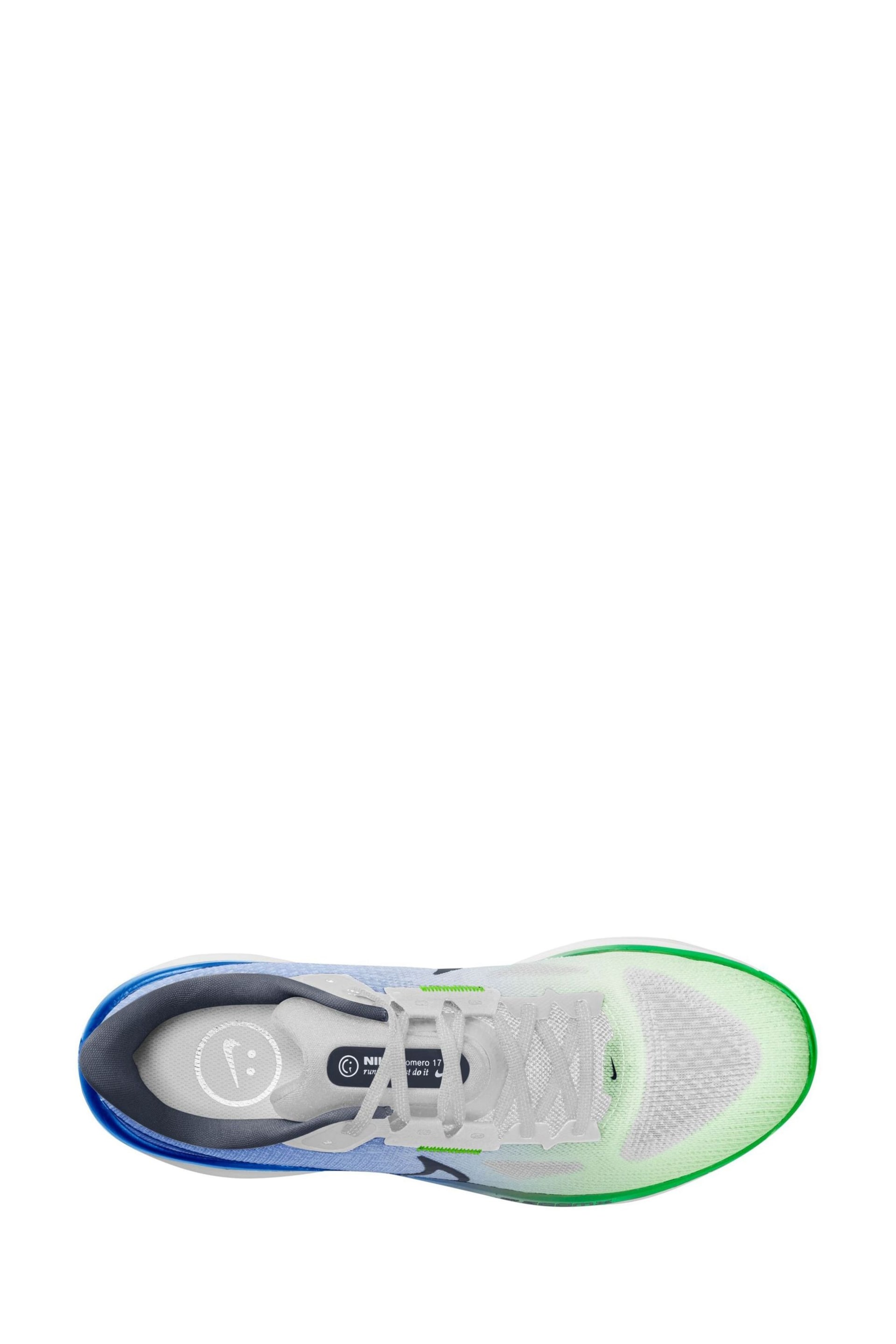 Nike White/Green Vomero 17 Road Running Trainers - Image 7 of 10