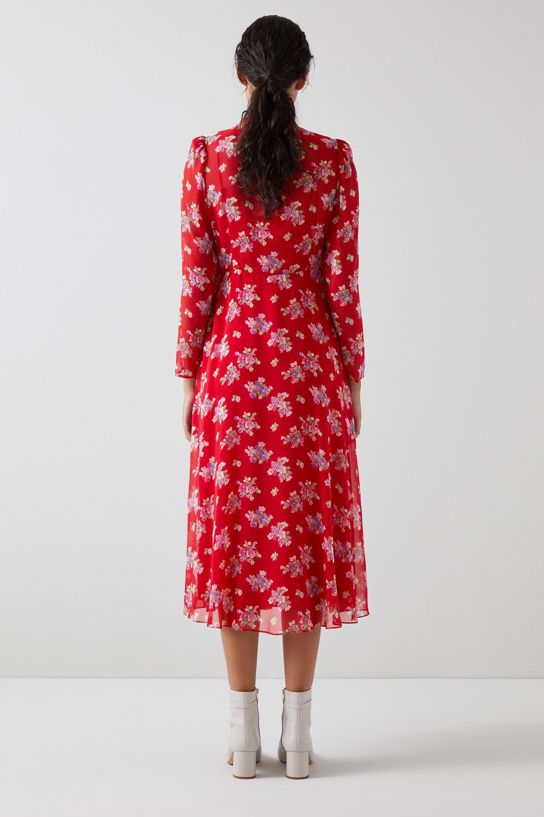 Buy LK Bennett Red Keira Floral Print Silk Dress from Next Luxembourg