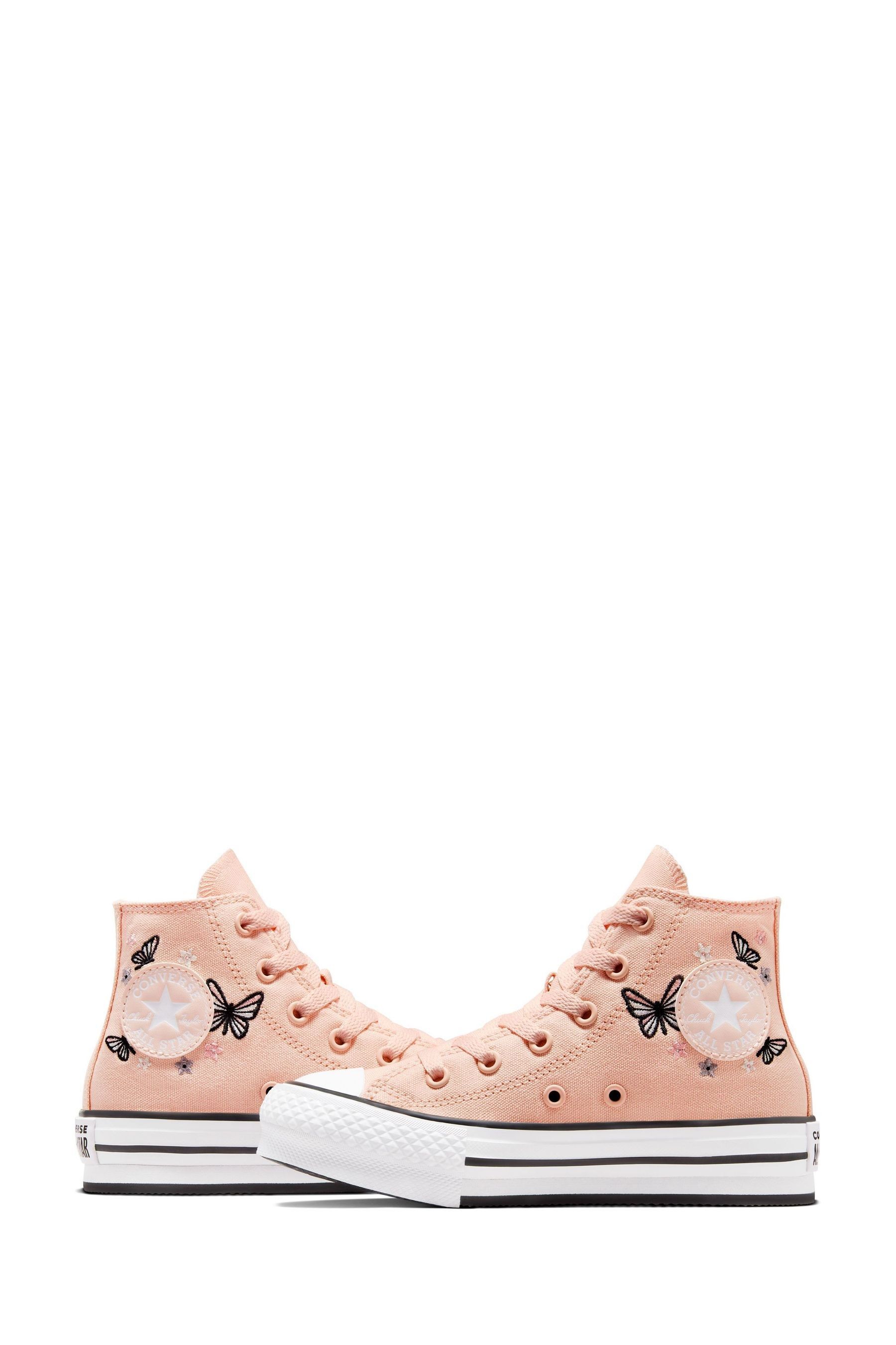 Converse Pink Chuck Taylor All Star EVA Lift Junior Trainers