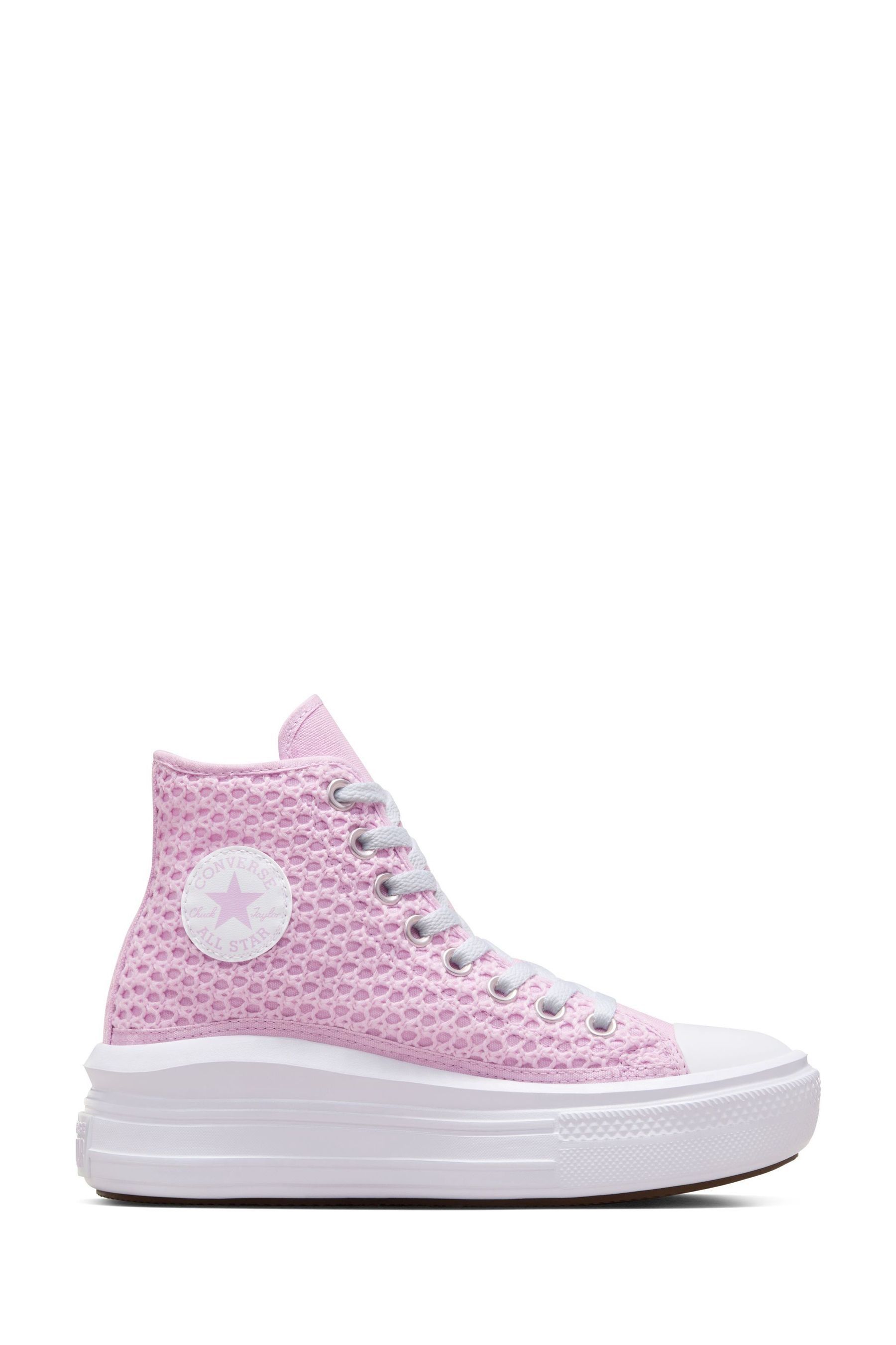 Buy Converse Pink Chuck Taylor Crochet Move Youth Trainers from Next Luxembourg