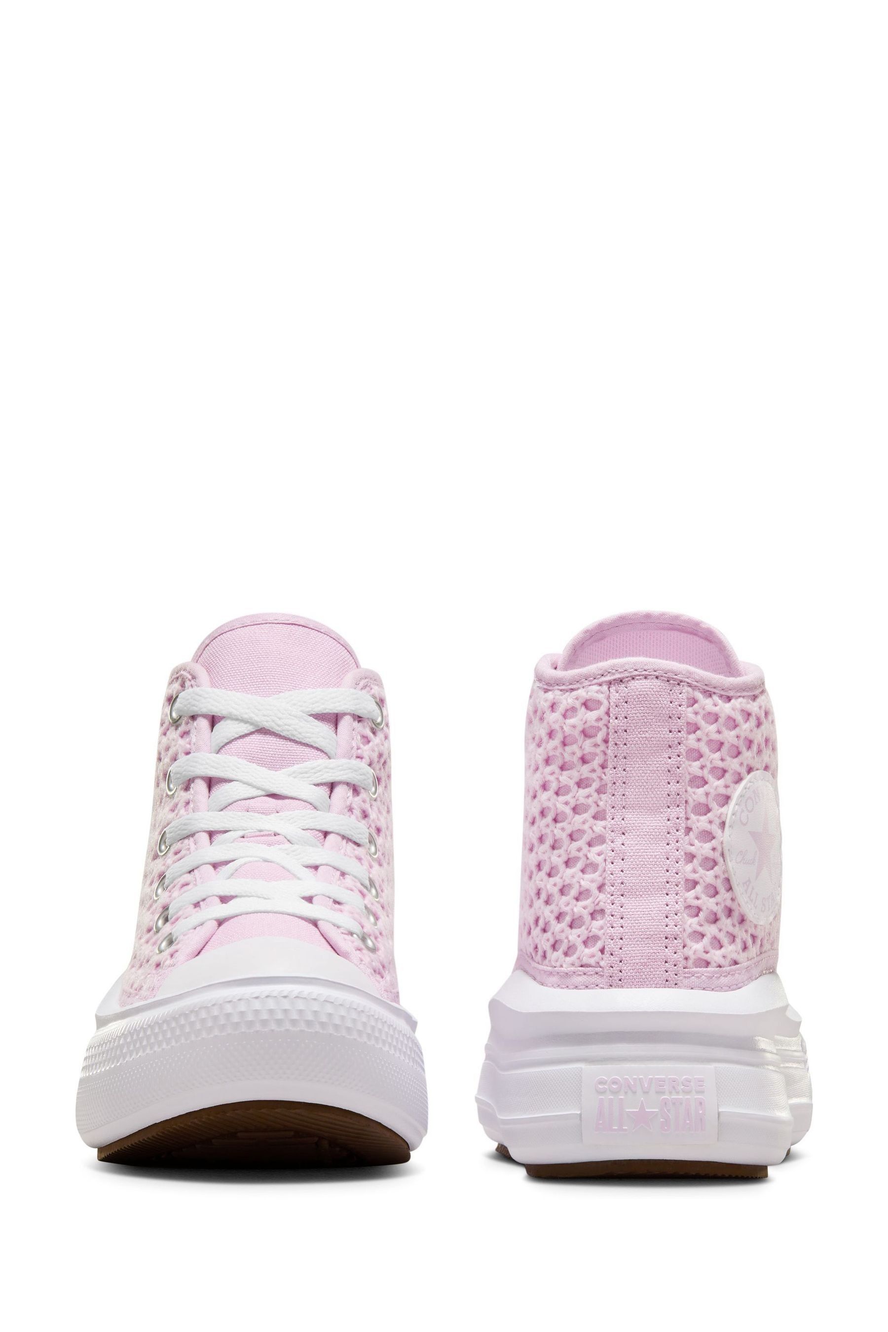 Pink crochet converse discount
