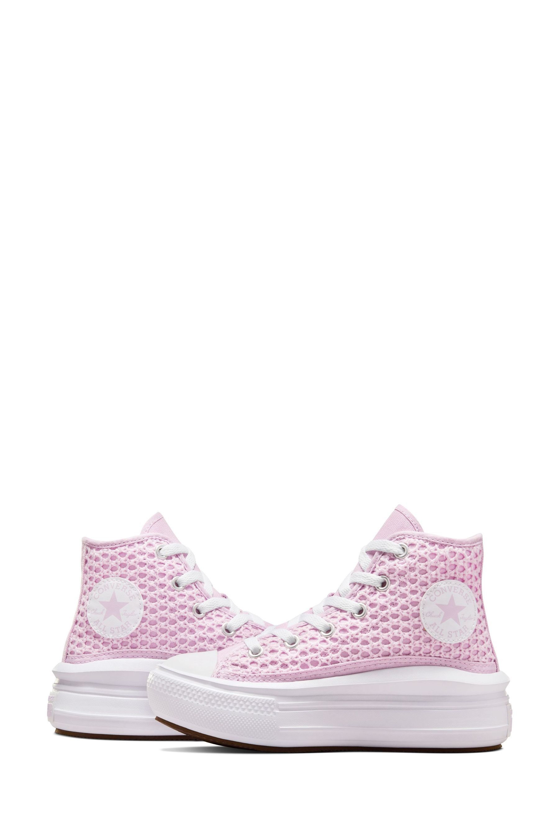 Buy Converse Pink Chuck Taylor All Star Move Crochet Junior Trainers from the Next UK online shop