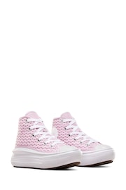 Converse Pink Chuck Taylor All Star Move Crochet Junior Trainers - Image 9 of 9