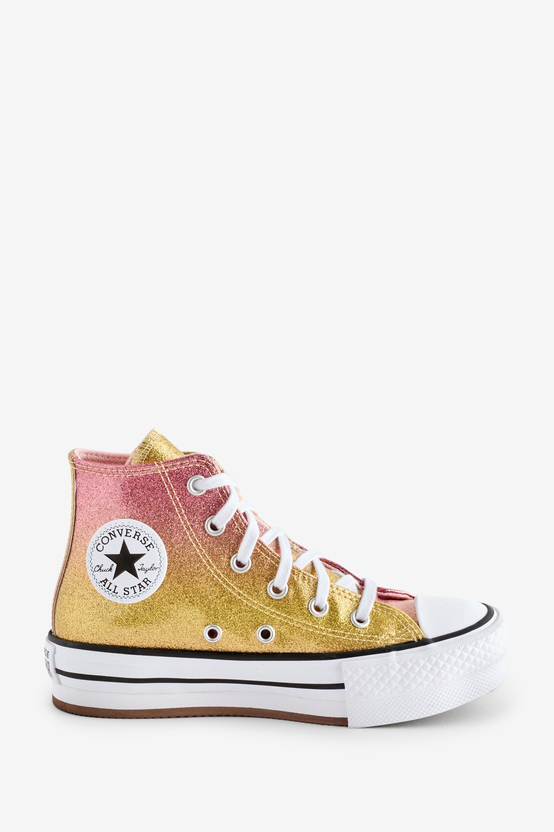 Buy Converse Pink Chuck Taylor Glitter Ombre EVA Lift Junior Trainers from the Next UK online shop