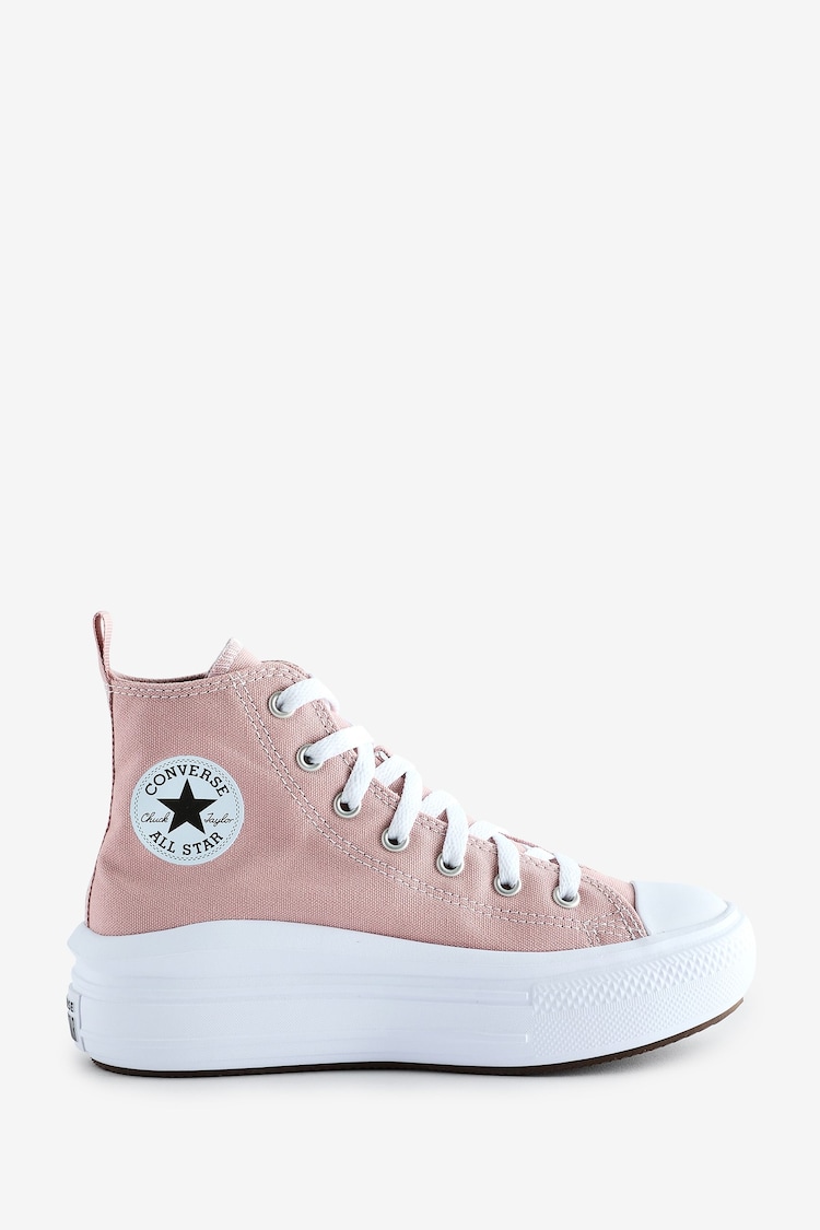 Converse Pink/White Chuck Taylor Junior Move Trainers - Image 1 of 7