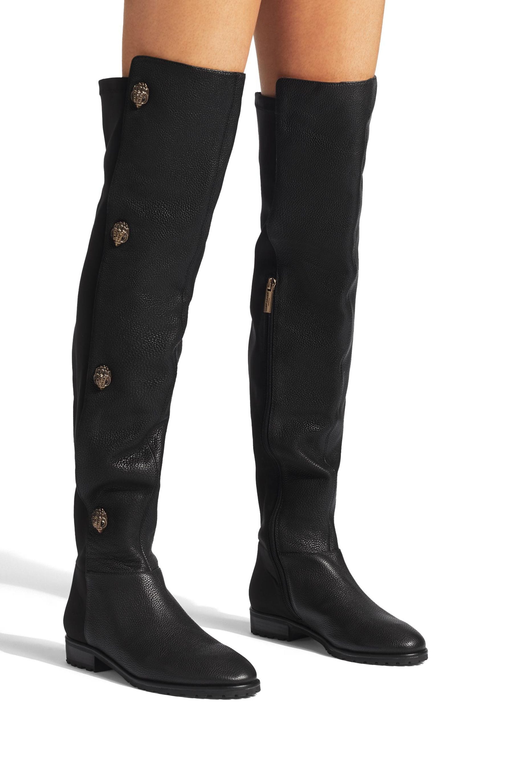 Buy Kurt Geiger London Shoreditch Over the Knee Flat Black Boots from the Next UK online shop