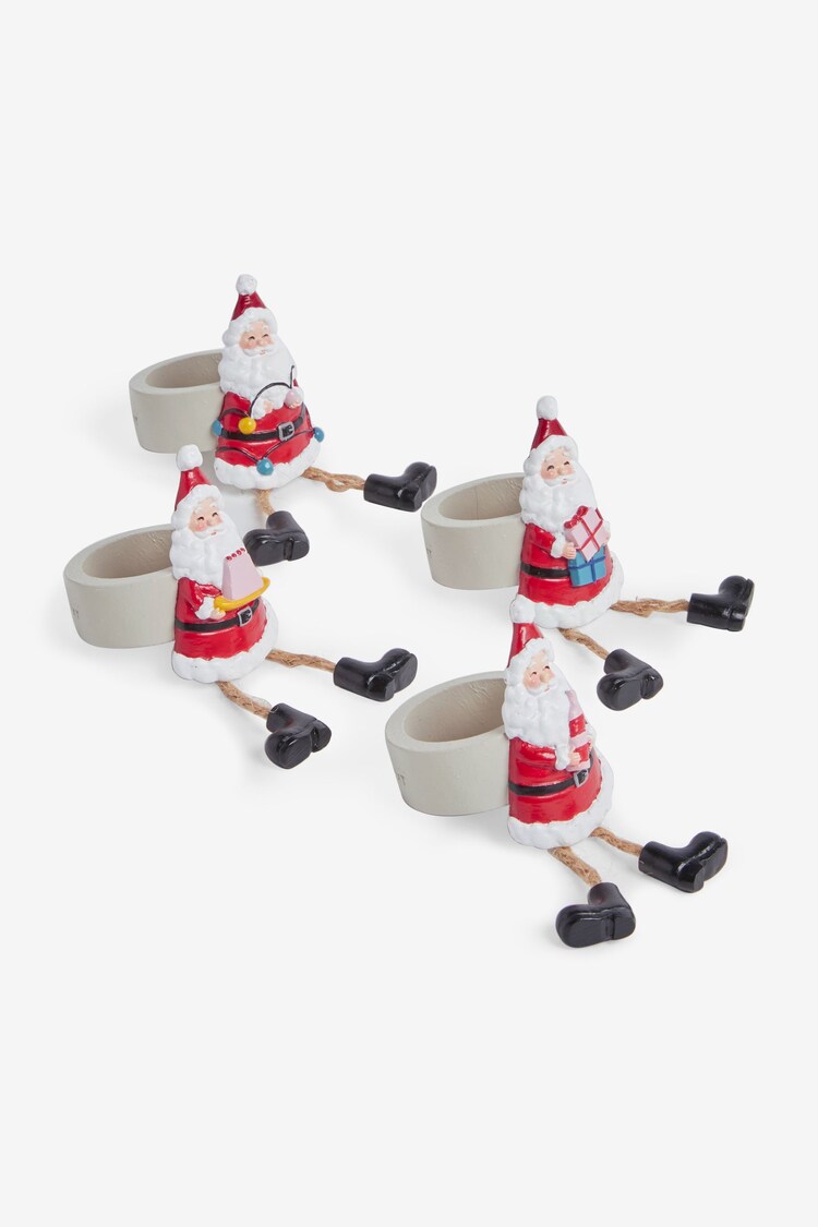 Buy Set of 4 Red Fun Christmas Santa Napkin Rings from Next United Arab ...