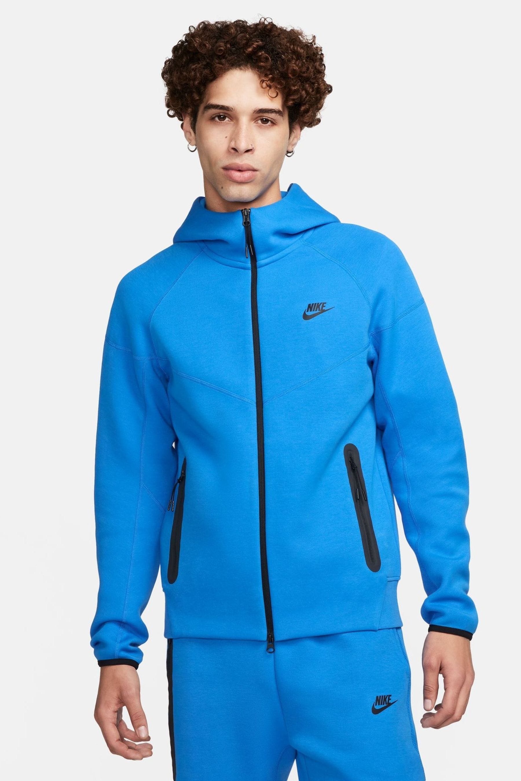 Buy Nike Blue Black Tech Fleece Zip Up Hoodie from Next Luxembourg