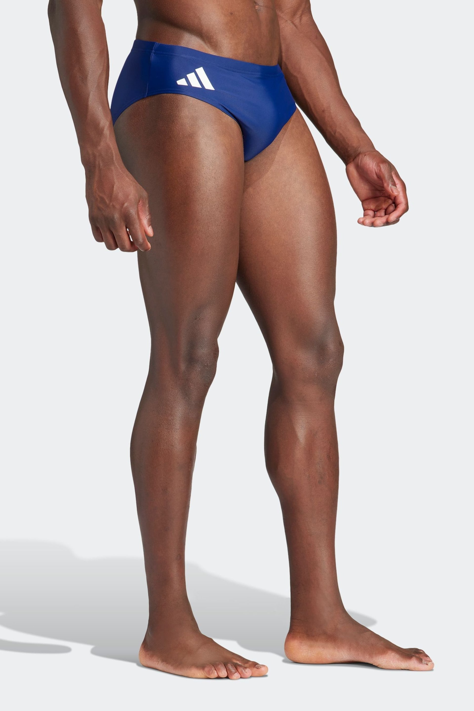adidas Blue Solid Swim Trunks - Image 3 of 6