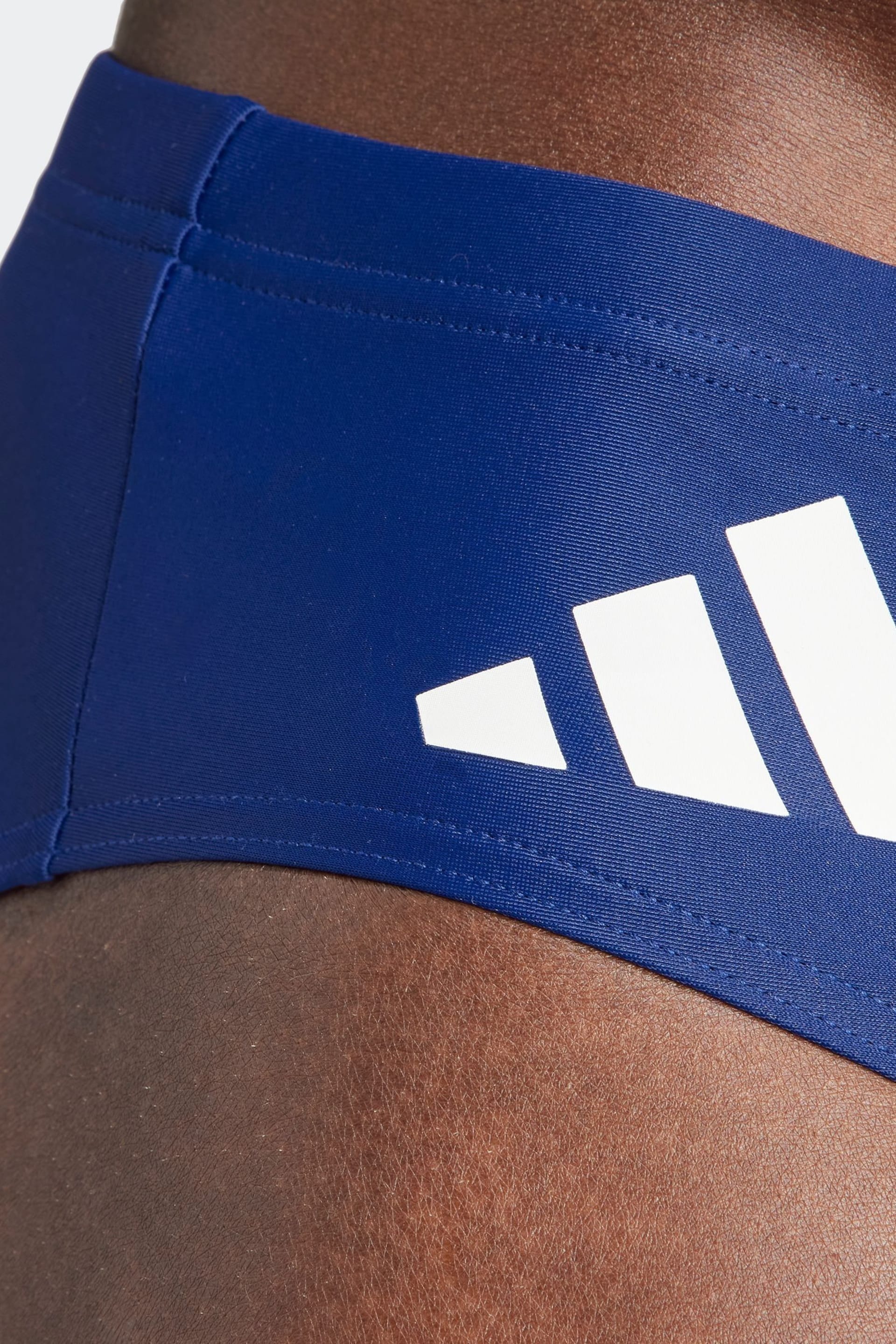 adidas Blue Solid Swim Trunks - Image 5 of 6