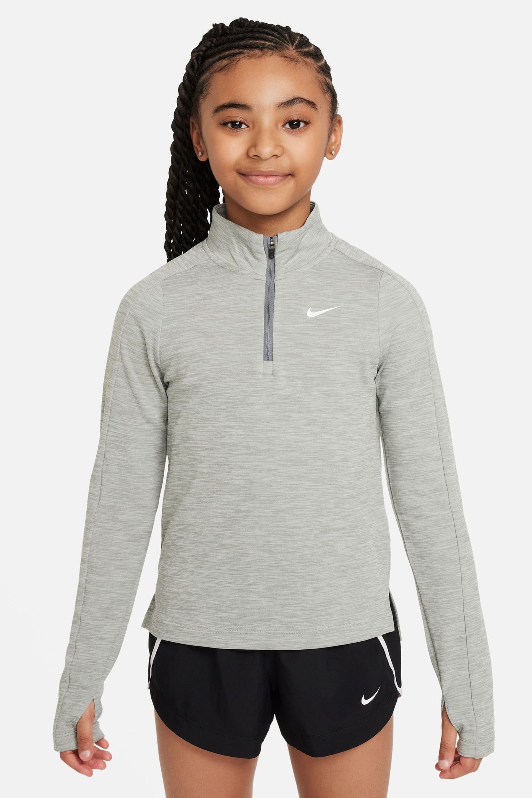 Nike half zip top women's grey outlet