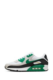 Nike White/Green Air Max 90 Trainers - Image 3 of 10