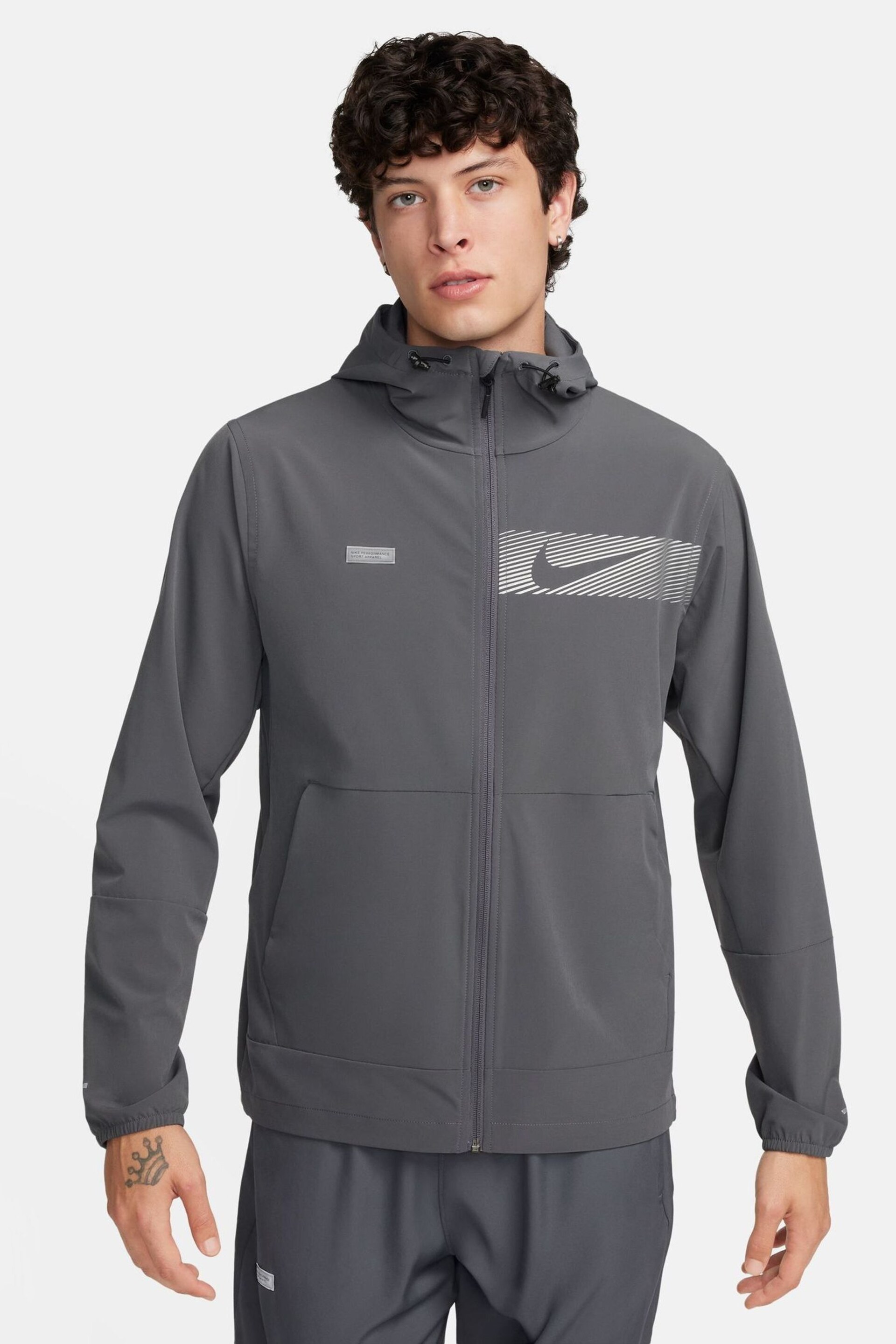 Nike Grey Unlimited Flash Repel Hooded Versatile Jacket - Image 1 of 9