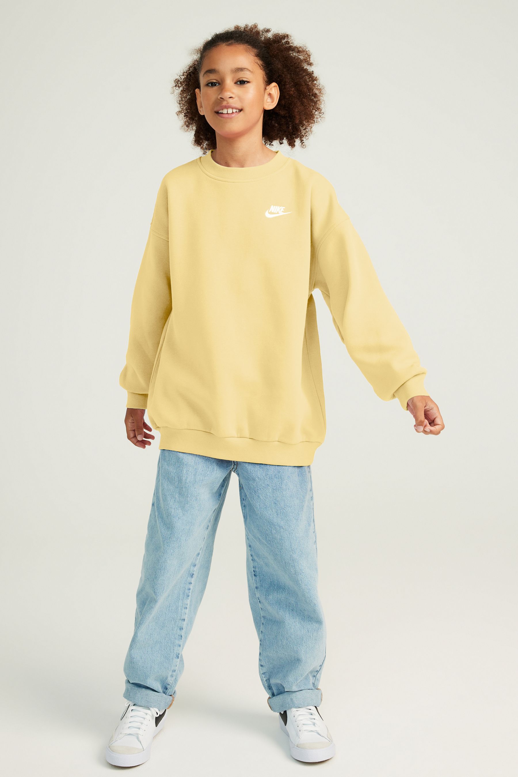 Buy Nike Yellow Oversized Club Fleece Sweatshirt from Next Luxembourg