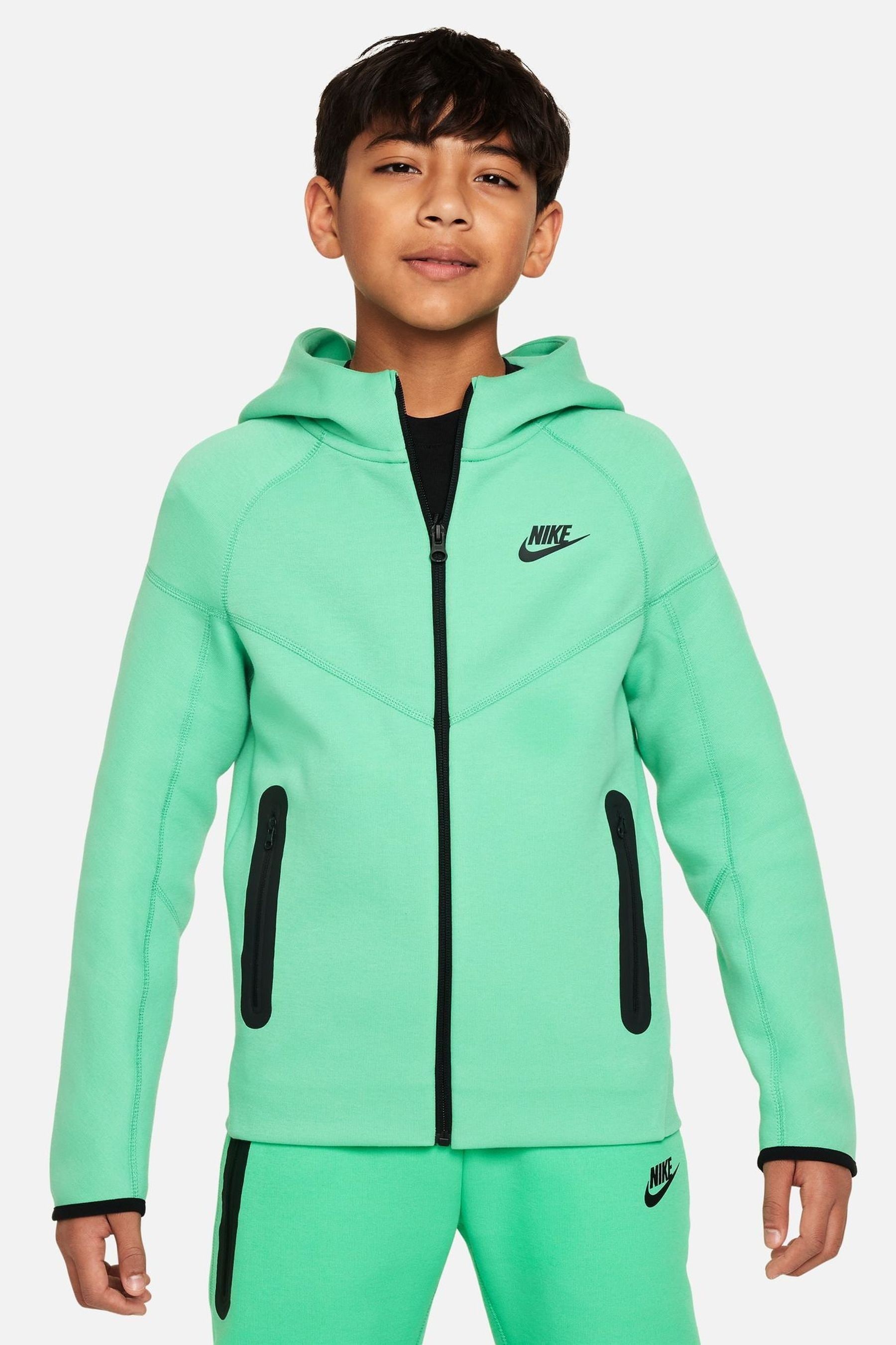 Buy Nike Spring Green Tech Fleece Zip Through Hoodie from Next Luxembourg
