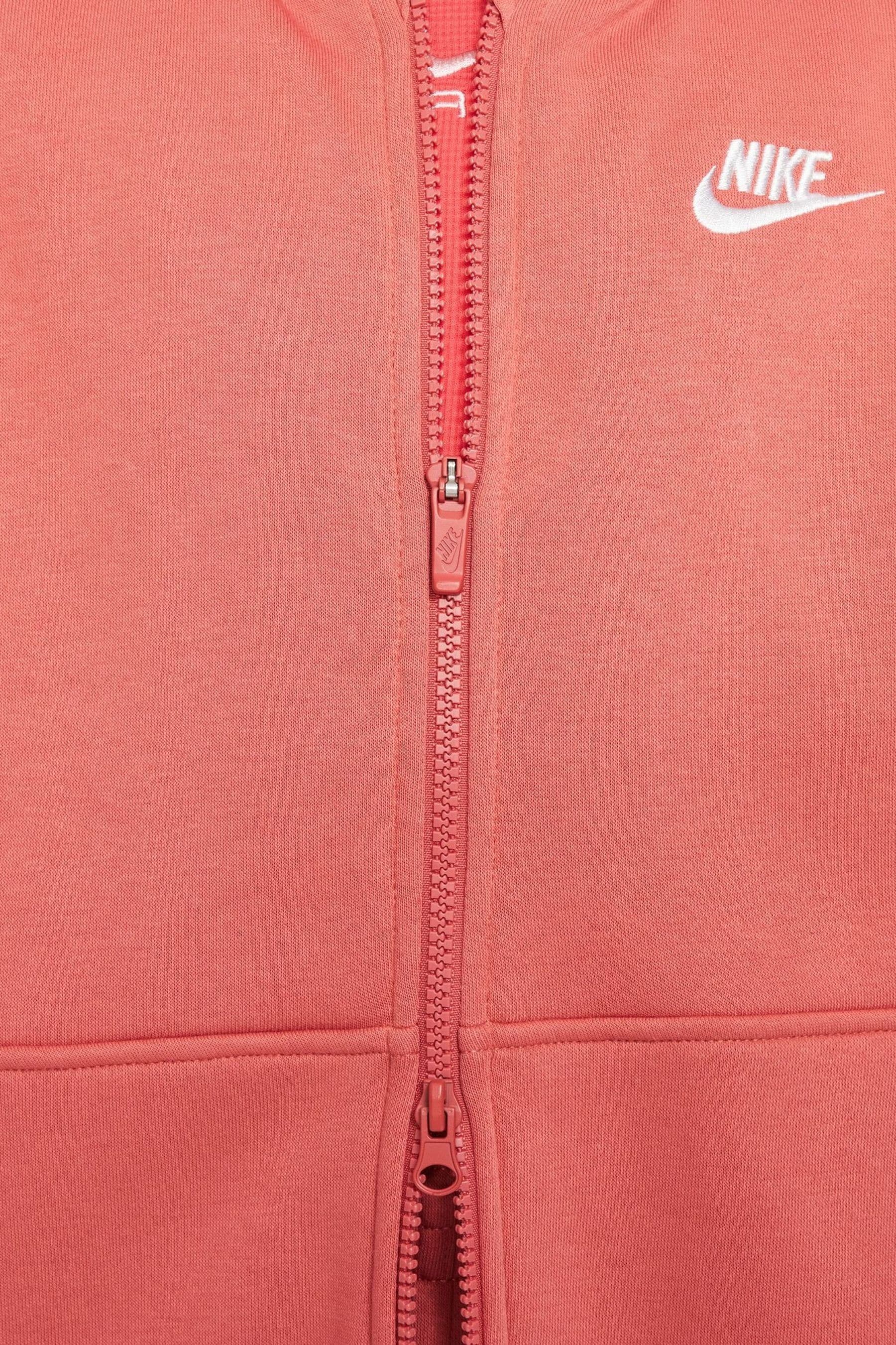 Buy Nike Peach Pink Oversized Club Fleece Zip Through Hoodie from Next Austria