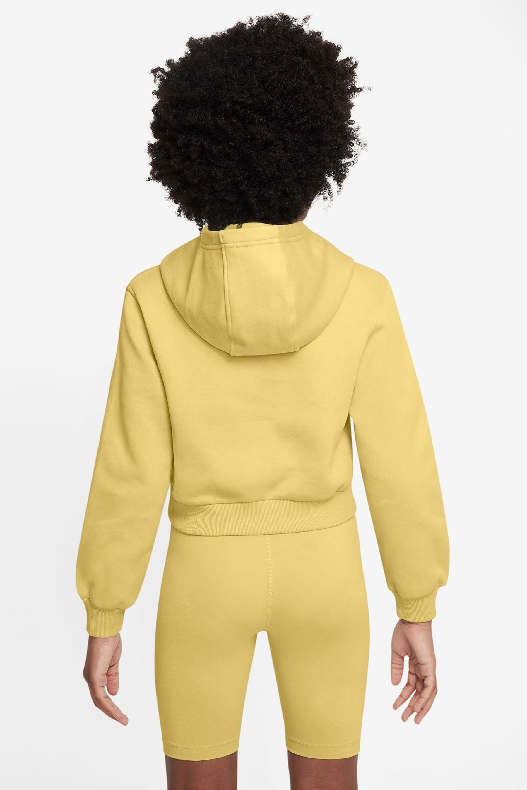 Nike yellow cropped hoodie 2025