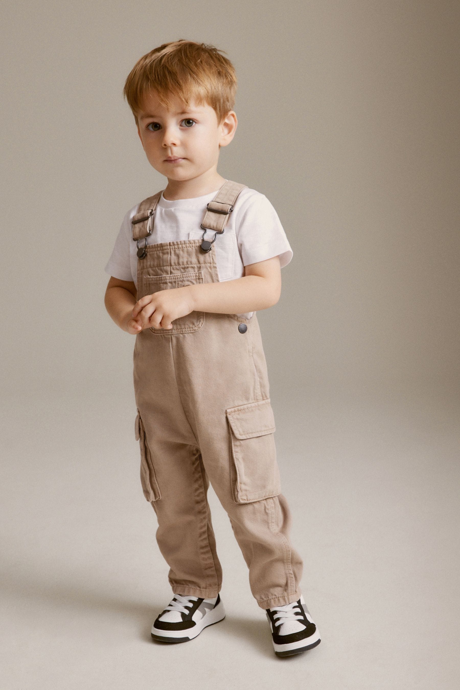 Buy Tan Brown 100 Cotton Cargo Dungarees 3mths 7yrs from the Next UK online shop