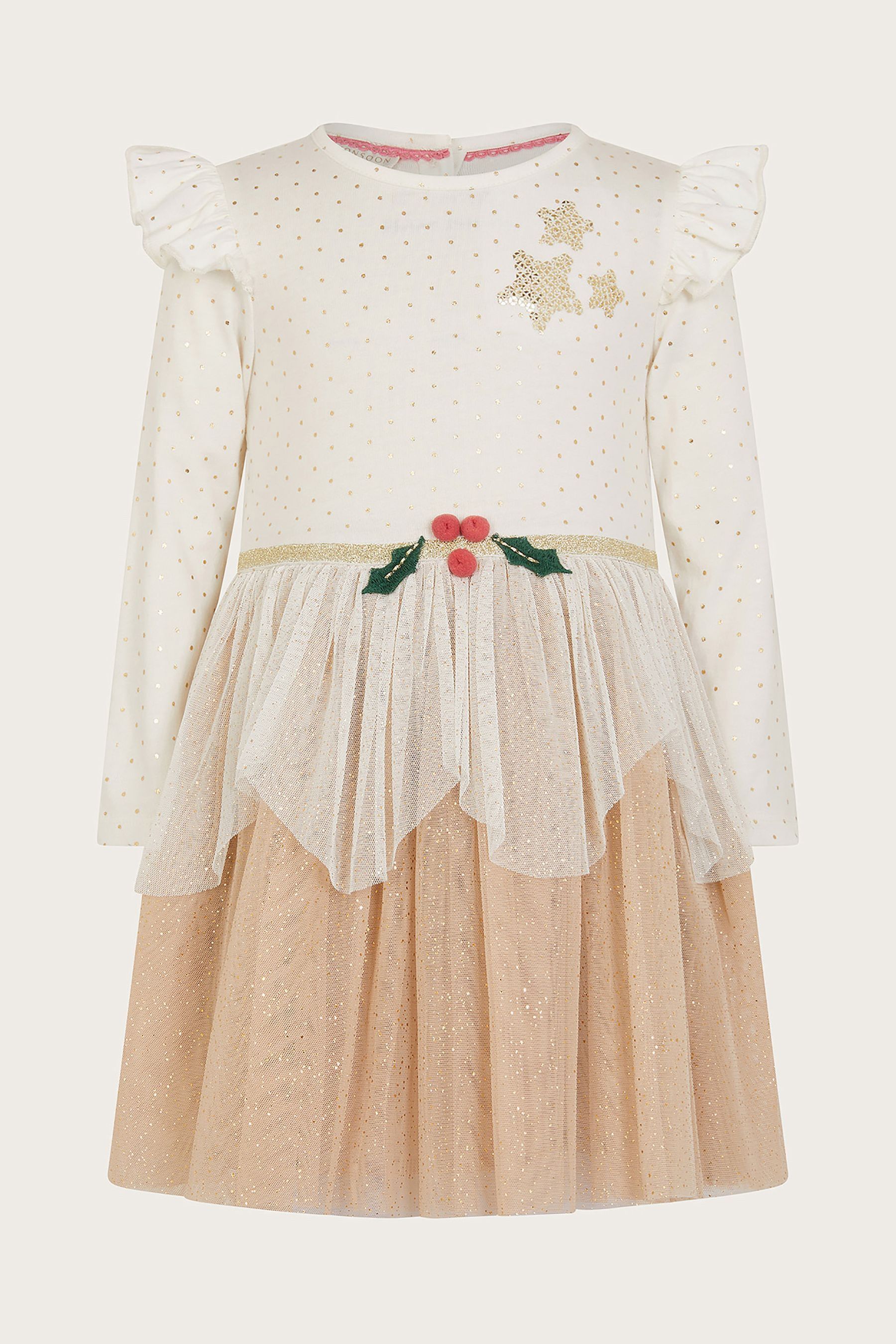 Buy Monsoon Baby Natural Christmas Pudding Dress from Next Luxembourg