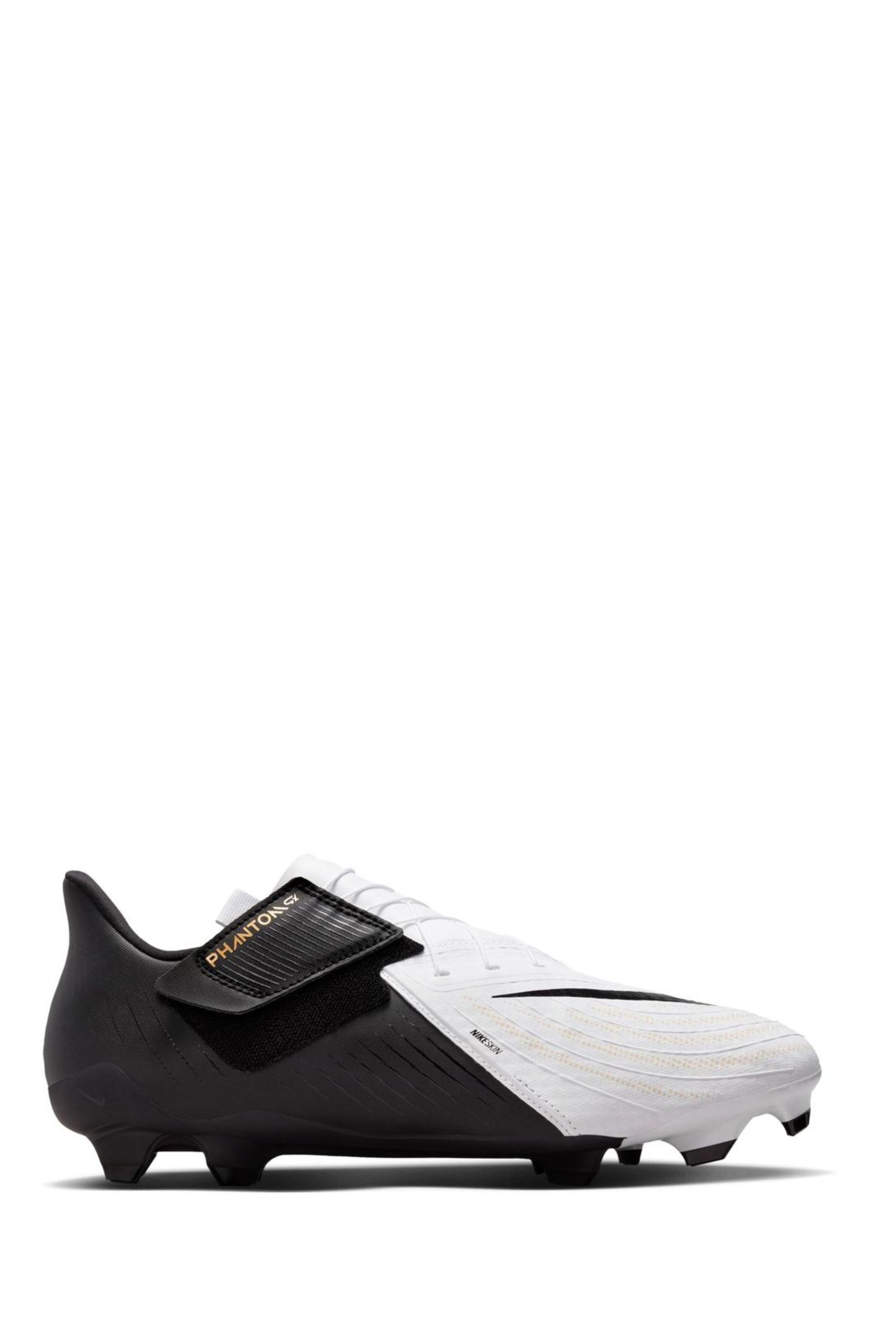 Buy Nike White Phantom Academy Flyease Multi Ground Football Boots from Next Luxembourg