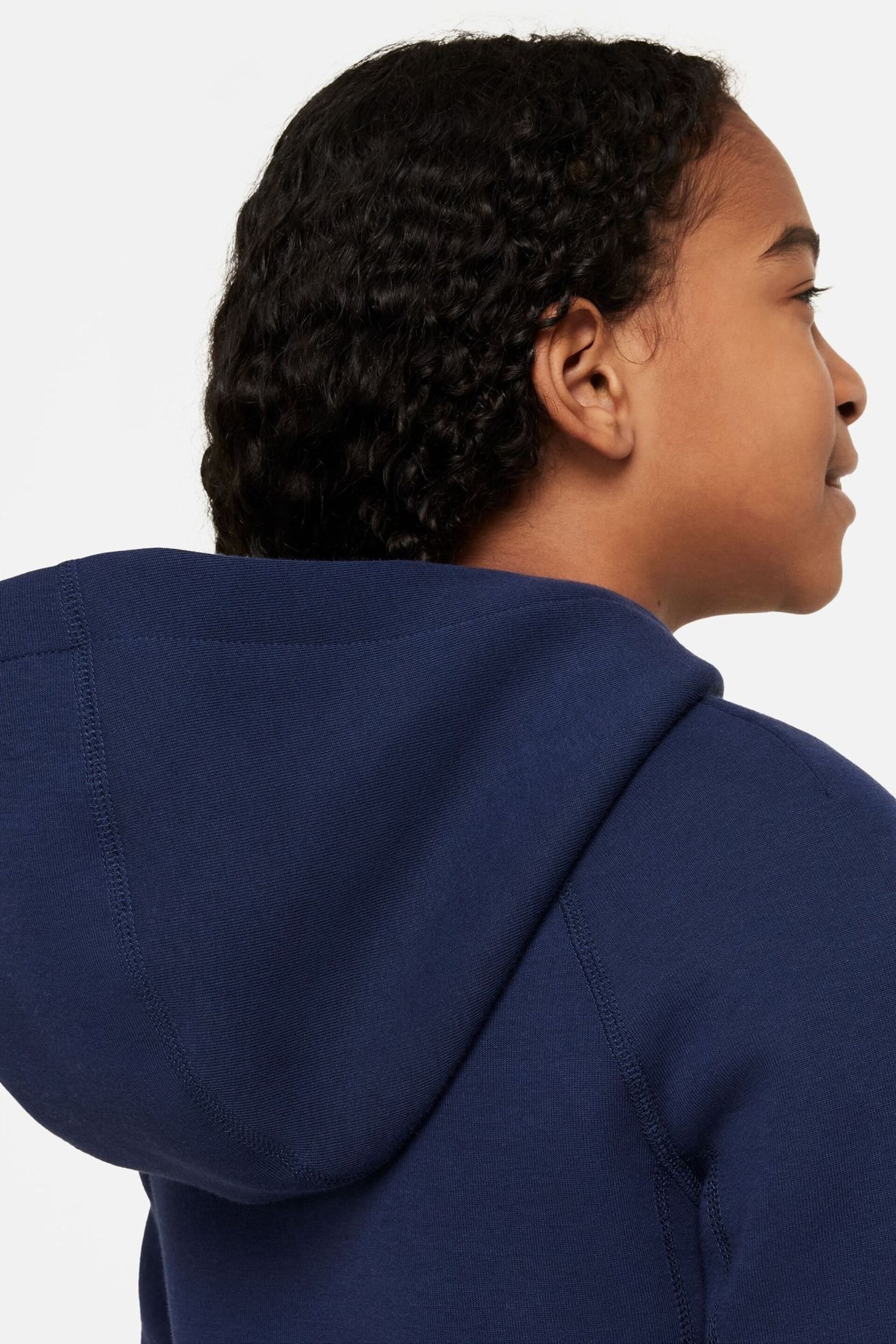 Nike Dark Navy Tech Fleece Overhead Hoodie - Image 5 of 6