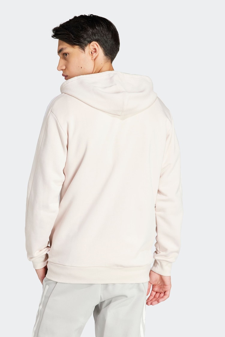 adidas Cream Essentials Fleece 3 Stripes Zip-Up Hoodie - Image 2 of 7