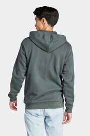 adidas Green Sportswear Essentials Fleece 3-Stripes Full-Zip Hoodie - Image 2 of 7