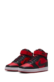 Nike Red/Black Youth Court Borough Mid Trainers - Image 5 of 11