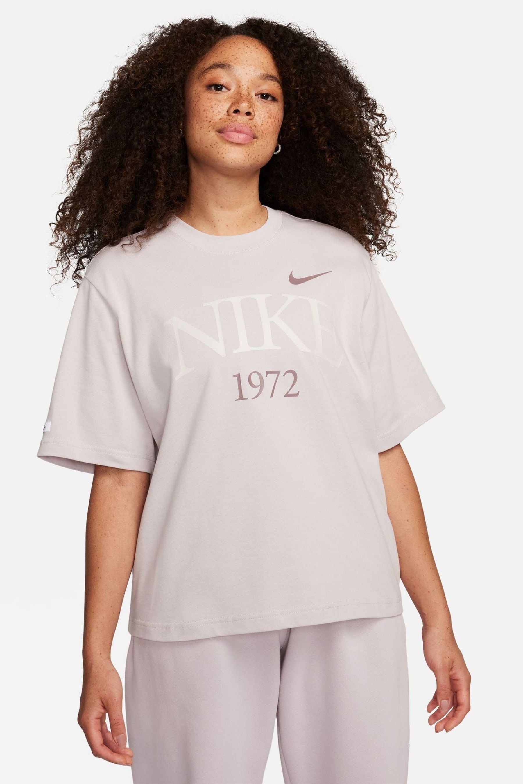 Buy Nike Pale Pink Oversized Varsity Sportswear T Shirt from Next Luxembourg