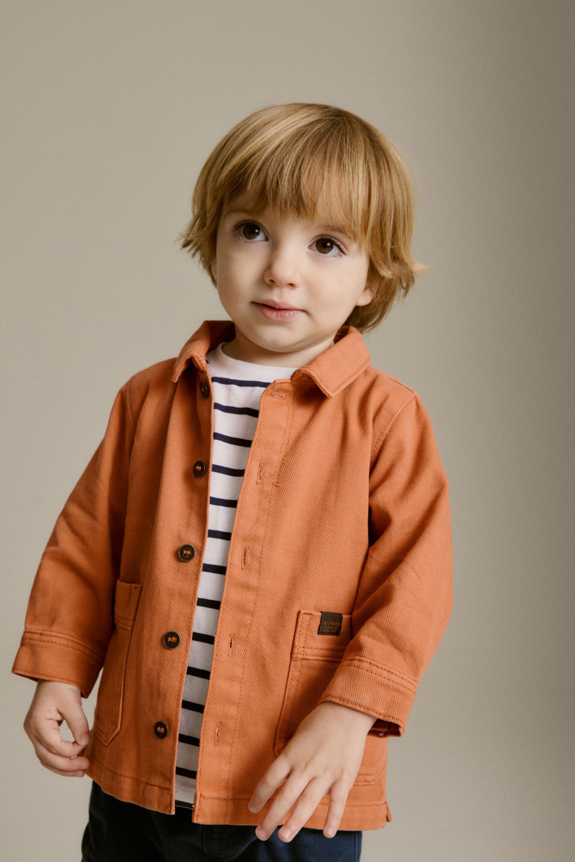 Orange Denim Shacket, T-Shirt and Shorts Set (3mths-7yrs) - Image 2 of 8