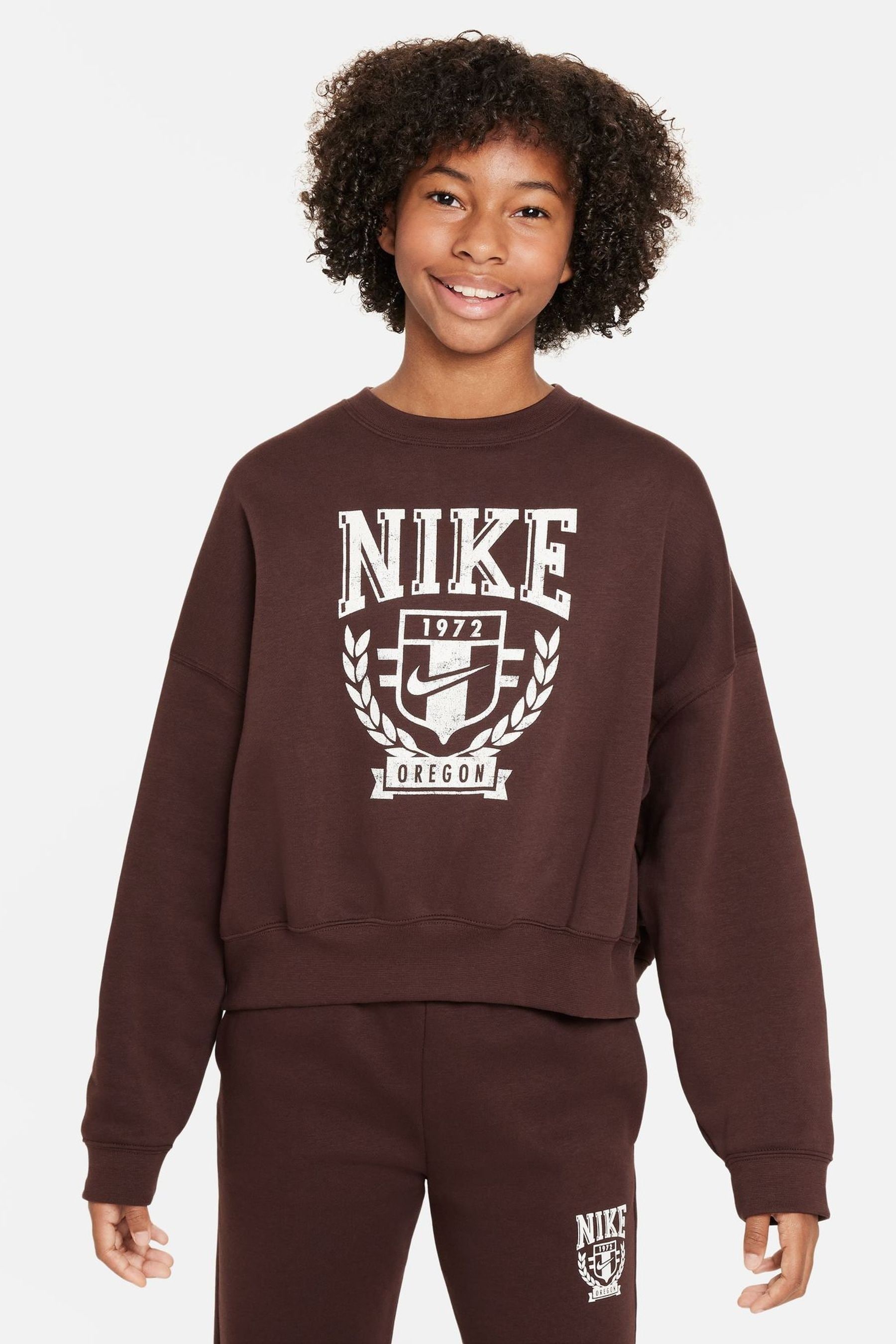 Buy Nike Brown Trend Crew Neck T Shirt from Next Luxembourg