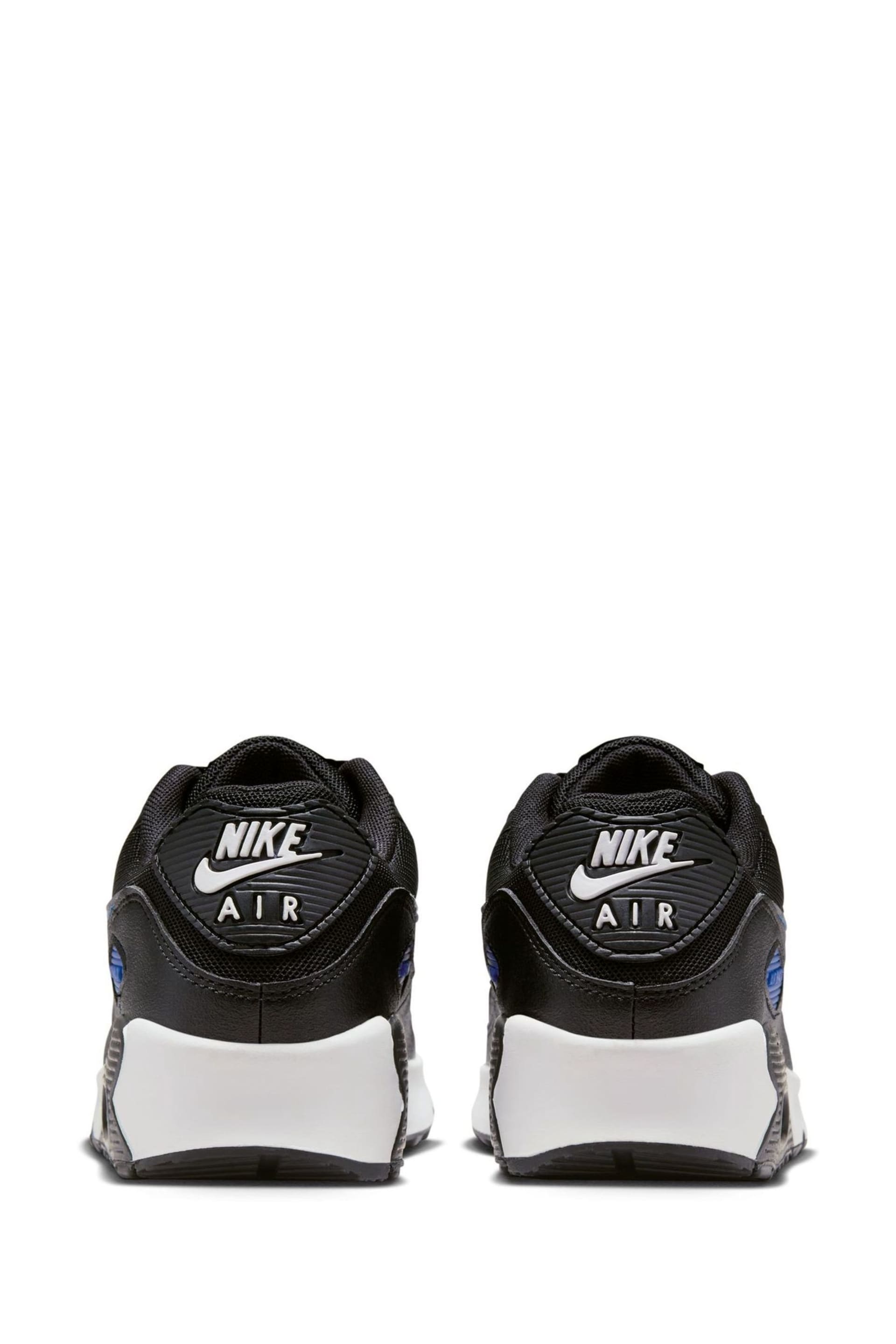 Nike Black/Blue Air Max 90 Youth Trainers - Image 4 of 8