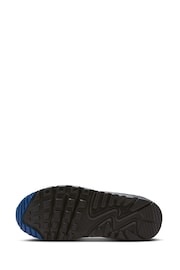 Nike Black/Blue Air Max 90 Youth Trainers - Image 6 of 8