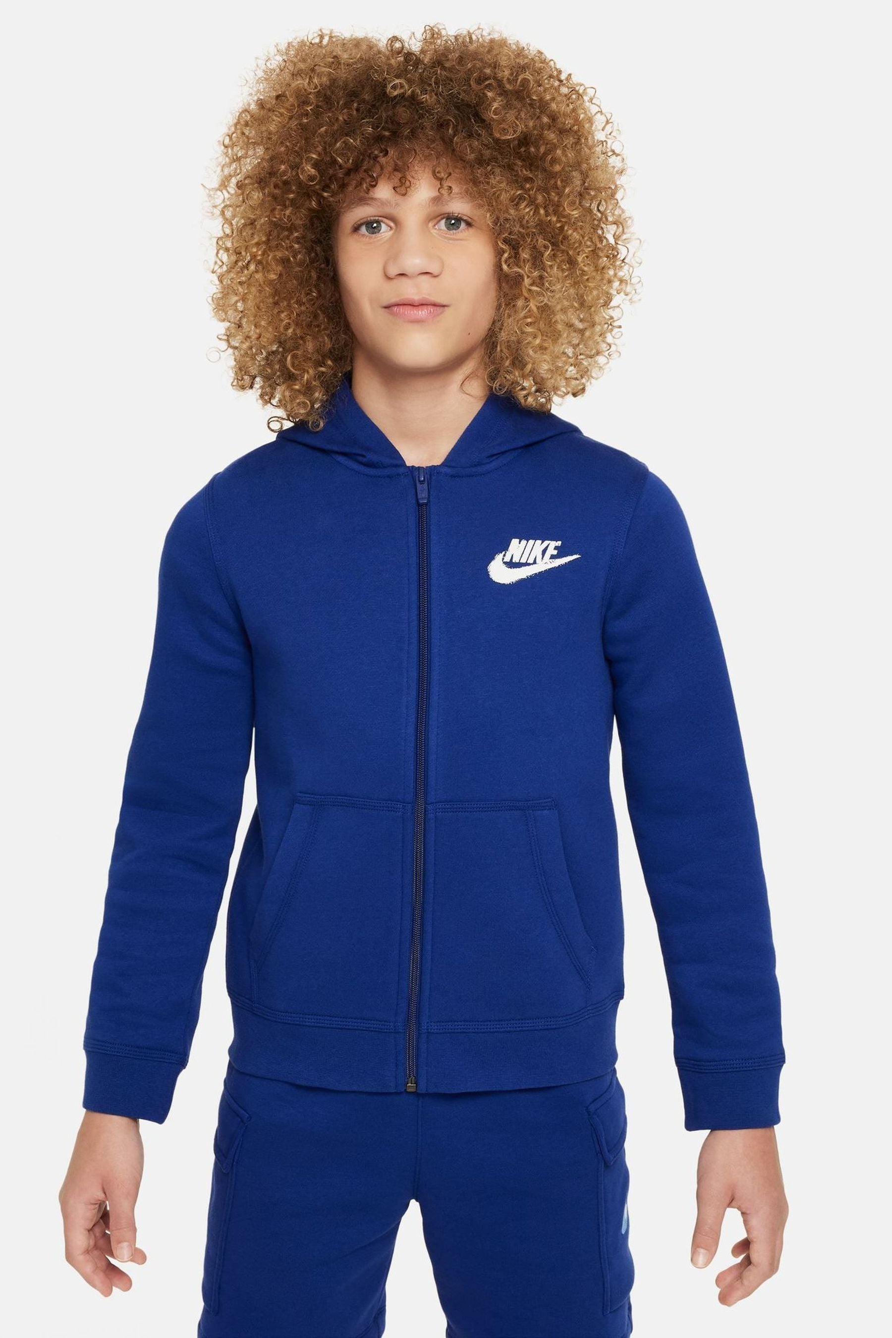 Nike swoosh zip through hoodie deals