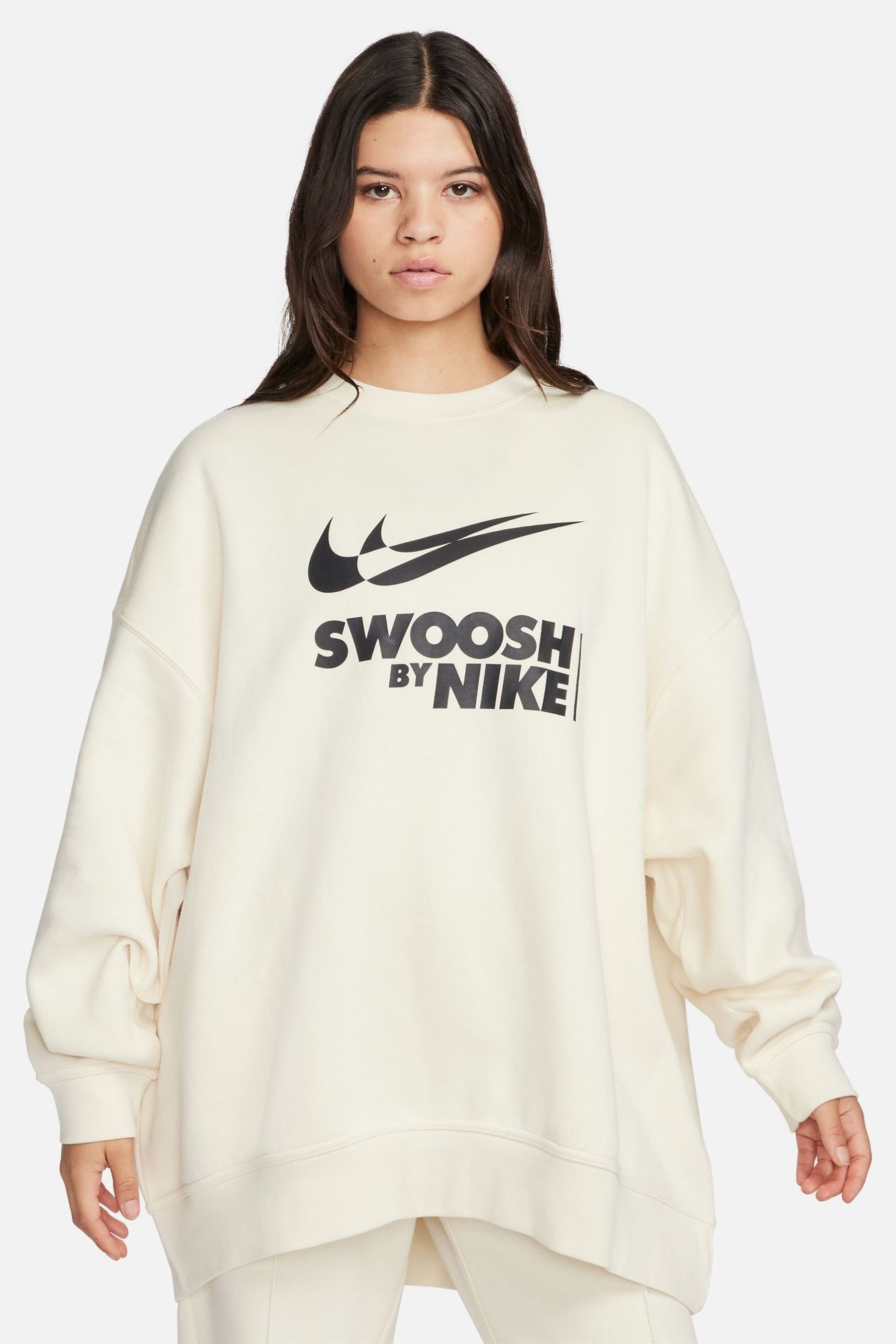 Buy Nike Cream Oversized Swoosh Logo Sweatshirt from Next Croatia