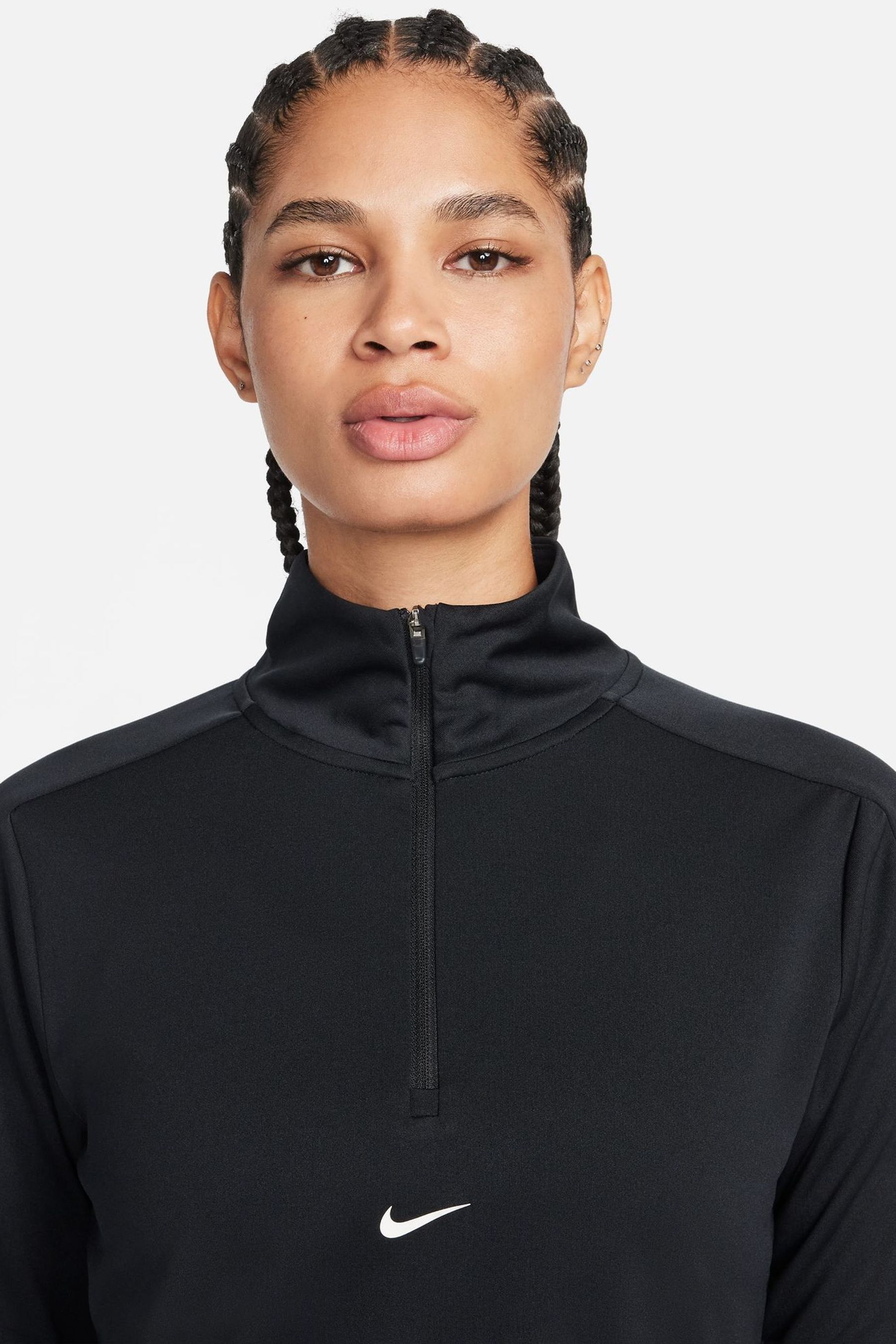 Black nike half zip women's discount