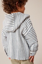 Navy/White Long Sleeves Stripe Hooded Shirt (3mths-7yrs) - Image 2 of 8