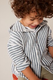 Navy/White Long Sleeves Stripe Hooded Shirt (3mths-7yrs) - Image 3 of 8