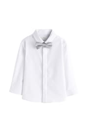 White Long Sleeve Shirt And Bow Tie Set (3mths-7yrs) - Image 7 of 8