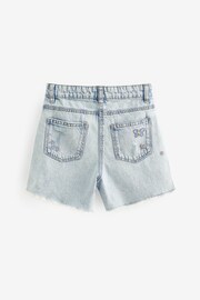 Mid Blue Floral Embroidery Denim Shorts (3-16yrs) - Image 6 of 7