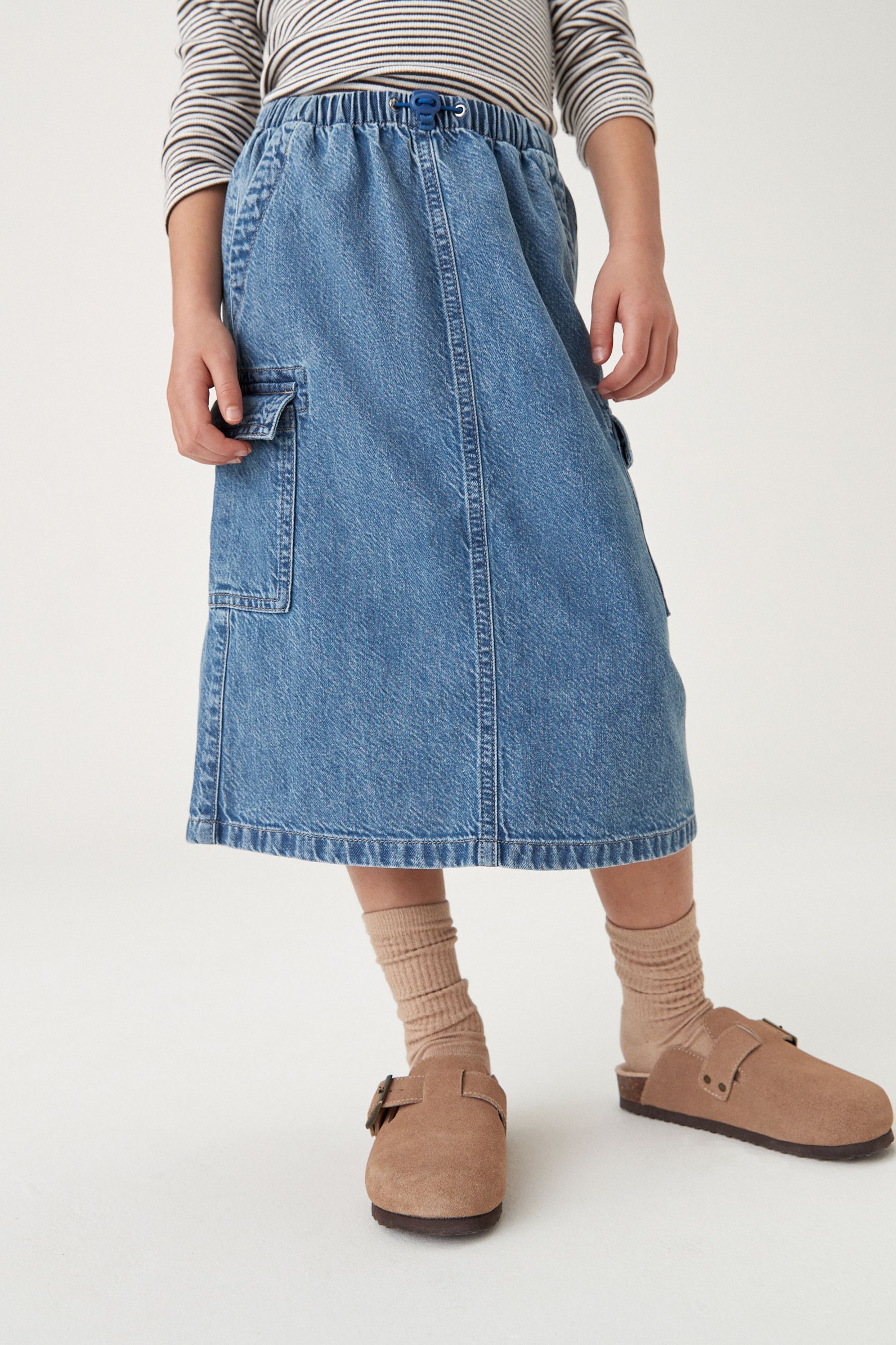 Denim midi skirt next hot sale