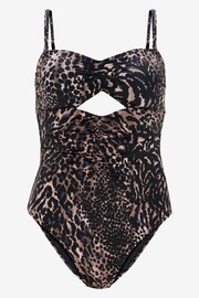 Mint Velvet Leopard Crochet stitch Ruched Swimsuit - Image 4 of 6