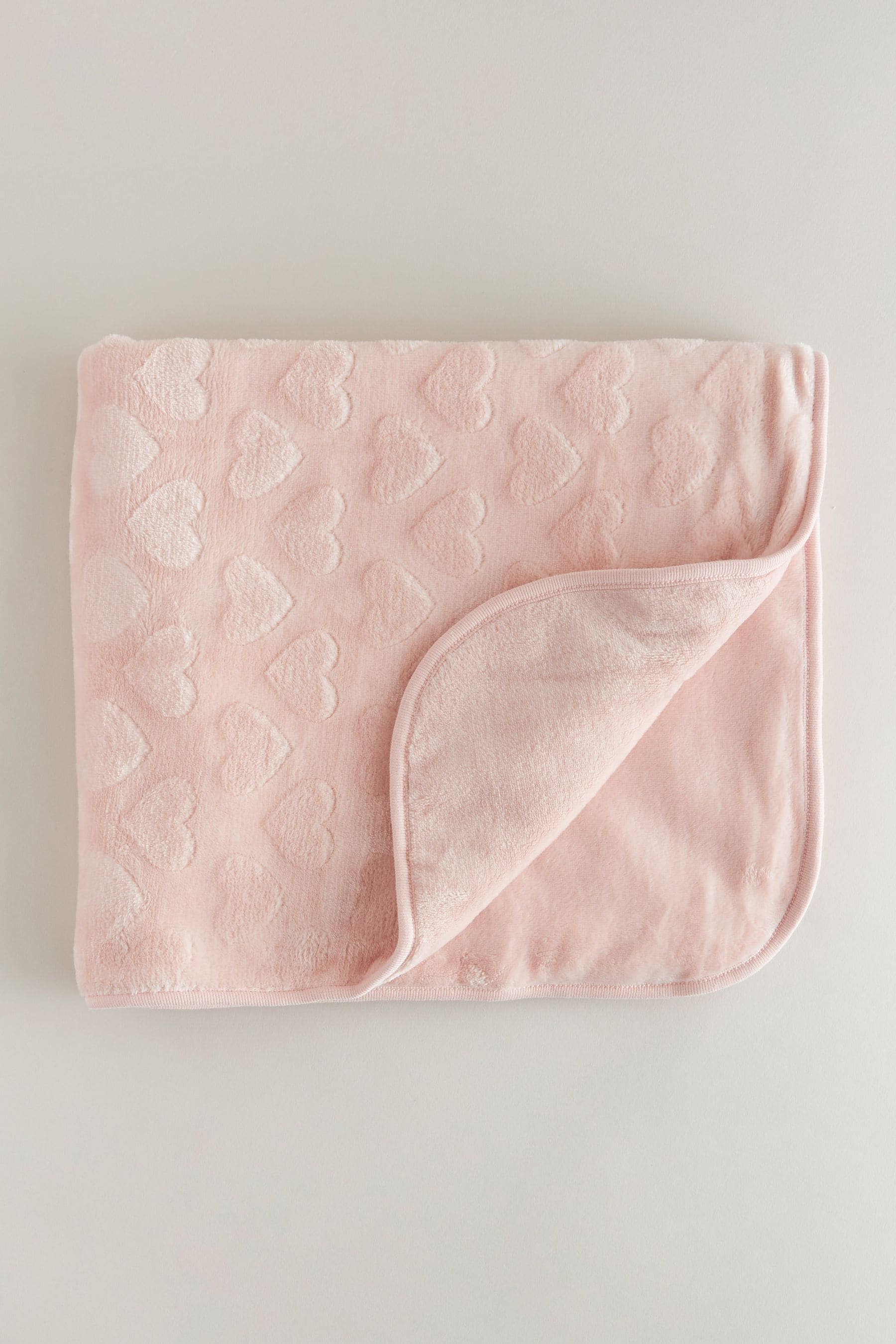 Buy Light Pink Heart Fleece Baby Blanket from Next Luxembourg