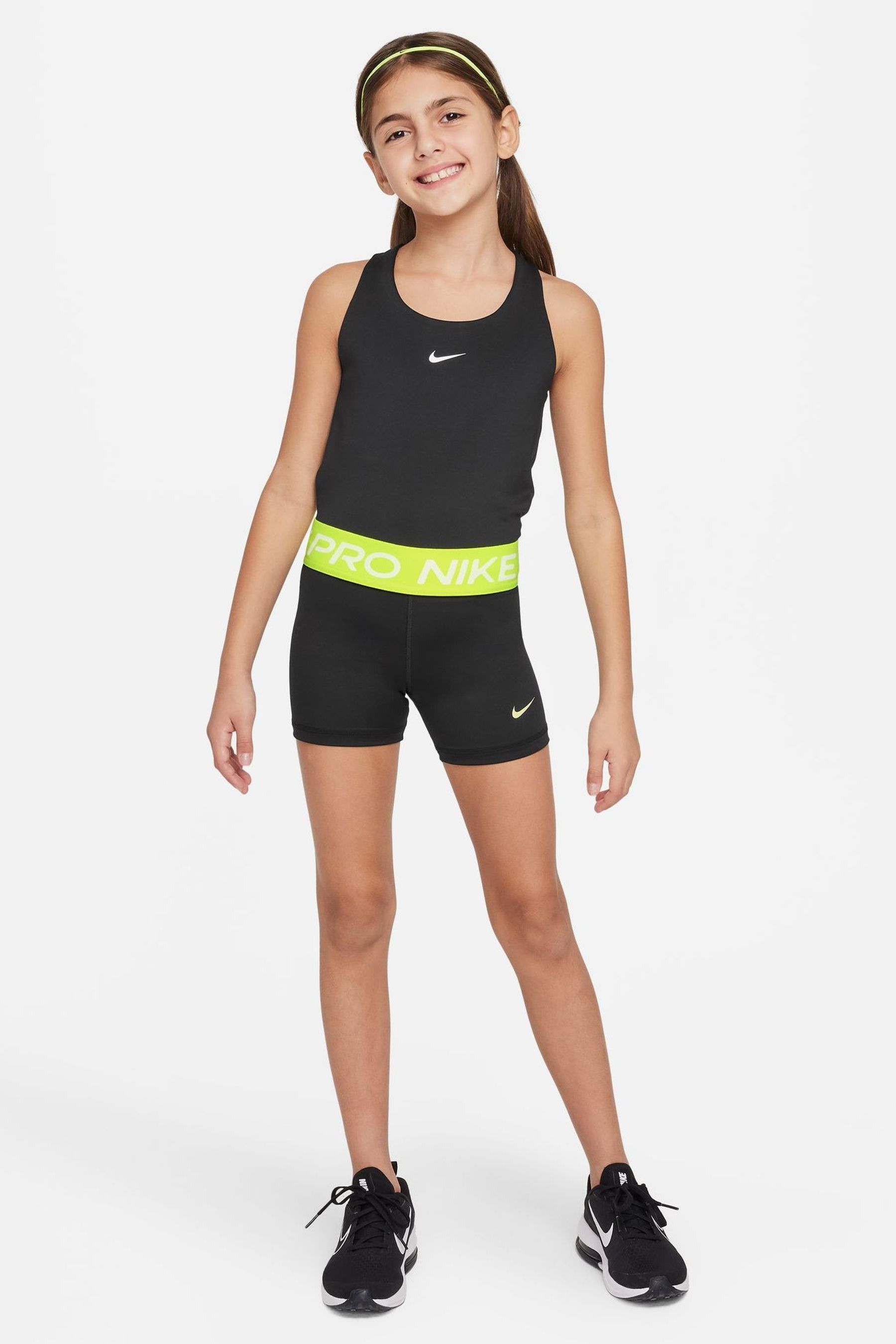 Lime green nike pro shorts sales