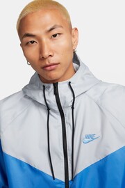 Nike Blue/Grey Sportswear Windrunner Hooded Jacket - Image 4 of 14