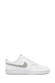 Nike Grey/White Court Vision Low Trainers - Image 1 of 11